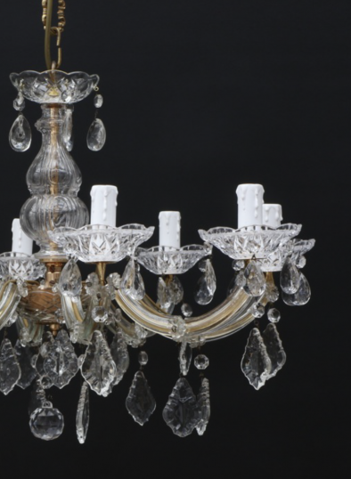French 8 Light Crystal Chandelier